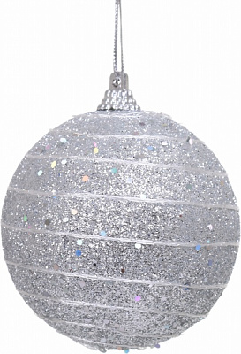 Куля новорічна Shunda пінопластикова 80 мм срібний SDA200680S