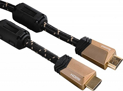 Кабель Hama HDMI 1.5 м чорно-коричневий (00122210) Premium High Speed AM/AM