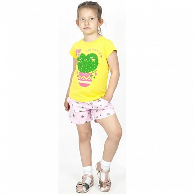 Комплект для дівчаток Roksana №0033/16083 Cacti р.116–122 жовтий із принтом №0033/16083