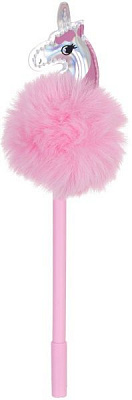 Ручка шариковая Пушистый розовый единорог 