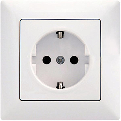 Розетка с заземлением Gunsan Visage 2008 без шторок белый