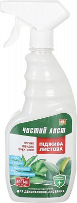 Добриво мінеральне Чистый лист для декоративно-листяних рослин 600 мл