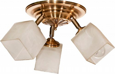 Люстра Фабрика Світла Куб НСБ 82 3x60 Вт E14 золотий/білий