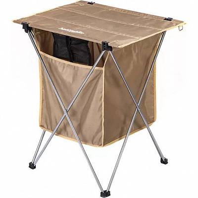 Стіл розкладний Naturehike туристичний з коробкою для зберігання NH19JJ084, 1680D Oxford / алюміній