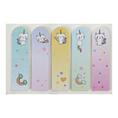 Стикер-закладка Catycorn с клейким слоем 44x12 мм по 20 листов ZiBi