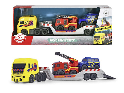 Ігровий набір Dickie Toys Вантажівка Мерседес з рятувальними машинами 203715020