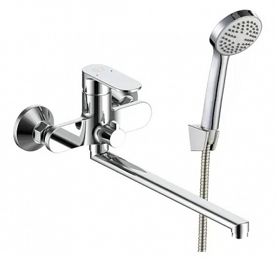Смеситель для ванны RJ L-излив, с душевым гарнитуром, хром