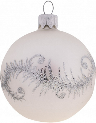 Шар новогодний d 60 мм белый 7003 Н