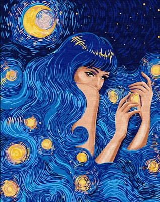 Картина за номерами Зіркова красуня 40х50 см 40x50 см Ідейка
