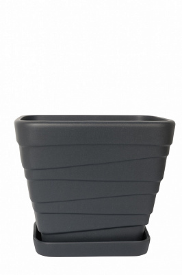 Горщик кераміка Хвиля №1 квадратний чорна крихта 15 л Оріана-Запоріжкераміка