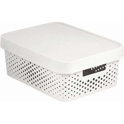Контейнер із кришкою Curver 229167 Infinity 11 л білий ажурний 140x360x270 мм
