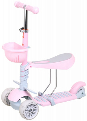 Самокат-трансформер MaxxPro kids детский 3в1 розовый PT1905/yel/black 