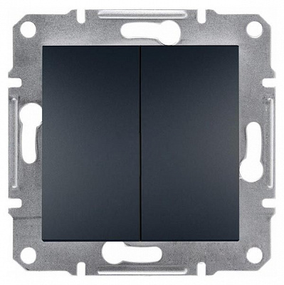 Вимикач двоклавішний Schneider Electric Asfora 10 А 220В IP20 антрацит EPH0300171