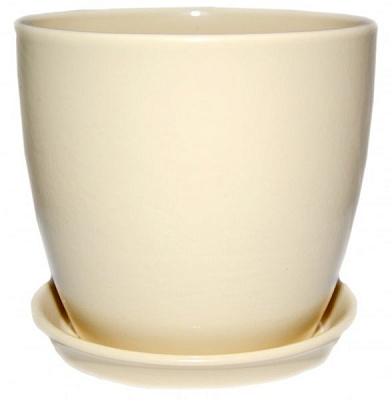 Горщик керамічний Сонет преміум круглий 1л бежевий