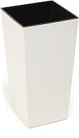 Горшок пластиковый Lamela Финезия квадратный 19,5л кремовый 
