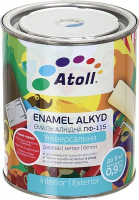 Эмаль Atoll алкидная ПФ-115 Ярко-голубой глянец 0,8кг