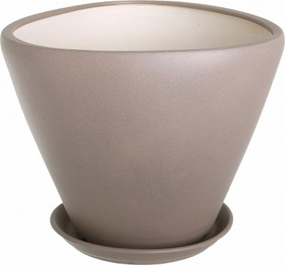 Горшок керамический Ориана-Запорожкерамика Триумф №1 крошка треугольный 14л капучино (063-1-023) 