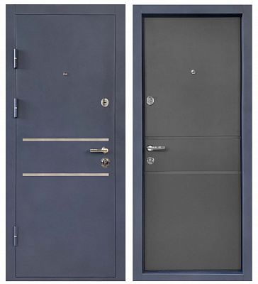 Дверь входная Министерство дверей КУ-Антрацит М грифель горизонт 2050х860 мм левая