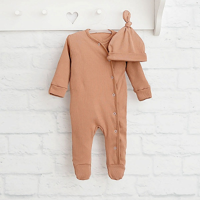 Комплект Blanka Человечек и шапочка коричневый р.68 110225 