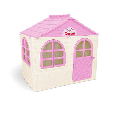 Дом Doloni Toys со шторками молочно-розовый 02550/14