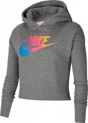 Джемпер Nike G NSW FF CROP CJ6937-091 р. S серый