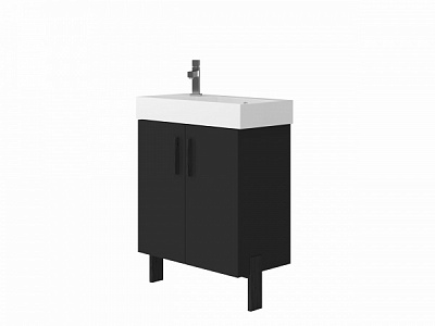 Тумба підлогова ЮВЕНТА Manhattan - 65 чорний з умивальником Stance-65