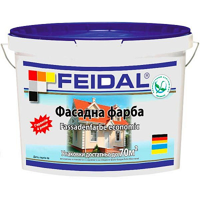 Краска акриловая Feidal Fassadenfarbe economic мат белый 5л