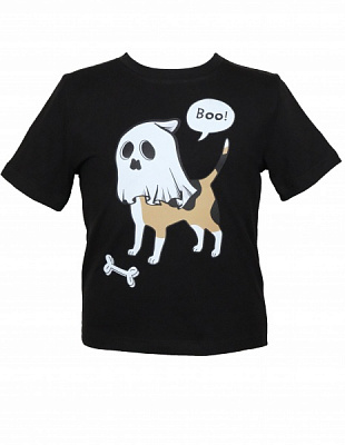 Футболка для девочек/для мальчиков WP Merchandise Halloween Собака-призрак р.92-98 черный 22098 