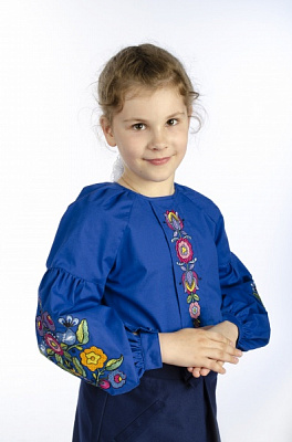 Вышиванка для девочек Эдельвика р.116 синий 50-23/00 