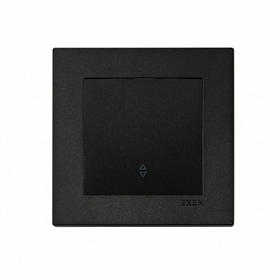 Выключатель проходной одноклавишный EXEN Karell без подсветки черный 290-001402-209