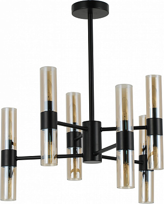 Люстра подвесная Sensio Borealis 12x40 Вт E14 черный/амбер ALG-74783/6+6
