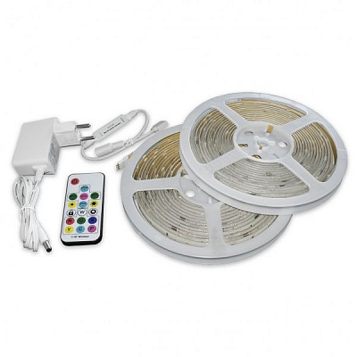 Лента светодиодная Hopfen (10 м + пульт + блок питания) 30 Вт IP54 220 В разноцветный (RGB) MAGICAL METEOR 5050 RGB 24LED 