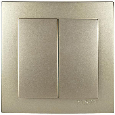 Выключатель двойной Nilson Touran 24151003 золото