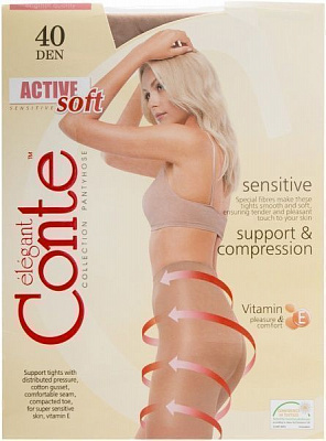 Колготки Conte ACTIVE SOFT 40 den Natural Elegant р. 3 бежевий