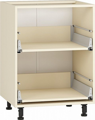 Тумба нижняя Грейд с 2 тандембоксами ТОП 600x820x522 мм ваниль 