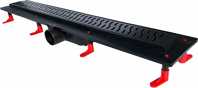 Душевой канал Styron STY-H-70-FF с черной решеткой 700 мм Гармония