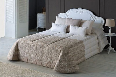 Покривало Irina 235x270 см Textilia білий із бежевим