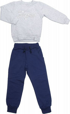 Комплект для девочек Фламинго 454-309 р.92 темно-синий/меланж 