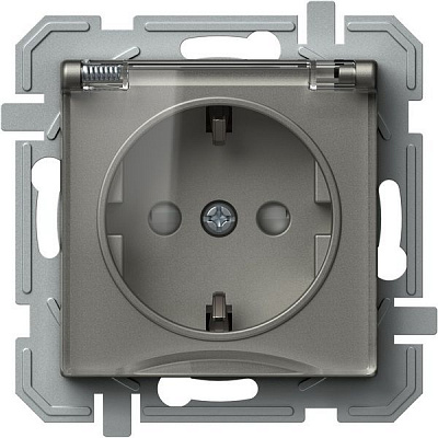 Розетка с заземлением TEM Logiq титан VQ11TTXO-U