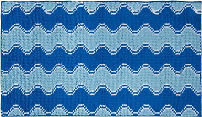 Килимок для ванної Dariana Хвиля 70х120 см блакитний