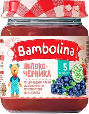 Пюре Bambolina Яблуко-чорниця 100 г 4813163001960