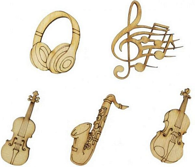 Набор заготовок Музыка фанера 5 шт 