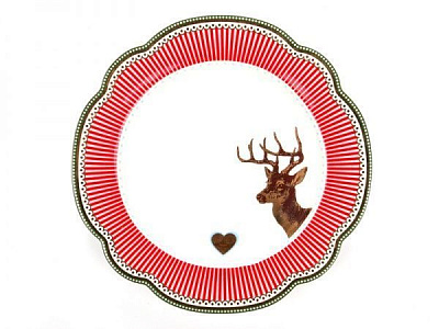 Блюдо декоративне Червона смужка 19 см 920-102 Lefard