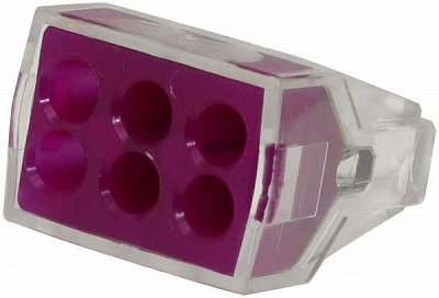 Клемма к распределительной коробке EMT 6х1,0-2,5 мм без пасты 3 шт. малиновый 