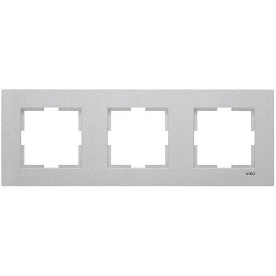 Рамка Viko Novella тройная серебряная