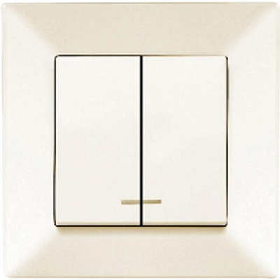 Выключатель двойной Viko Meridian с подсветкой кремовый