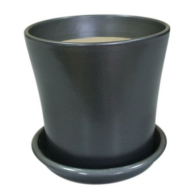 Горщик керамічний Оріана-Запоріжкераміка Вуаль круглий 1,1л металік