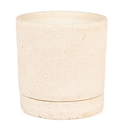 Горшок шамотный Цилиндр 14х15х1,6 круглый 1,6 л белый/белый 