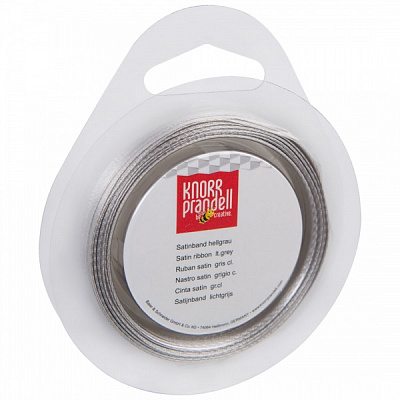 Лента декоративная Knorr Prandell Лента сатиновая серая ribbon 3mm 10m lt.grey 0,3 см 10 м серебряный 
