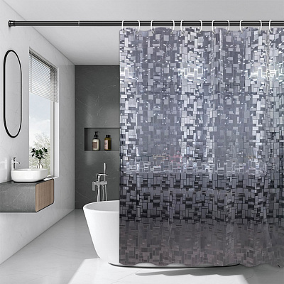 Шторка для ванны Rapal 3D City, 180х180 см